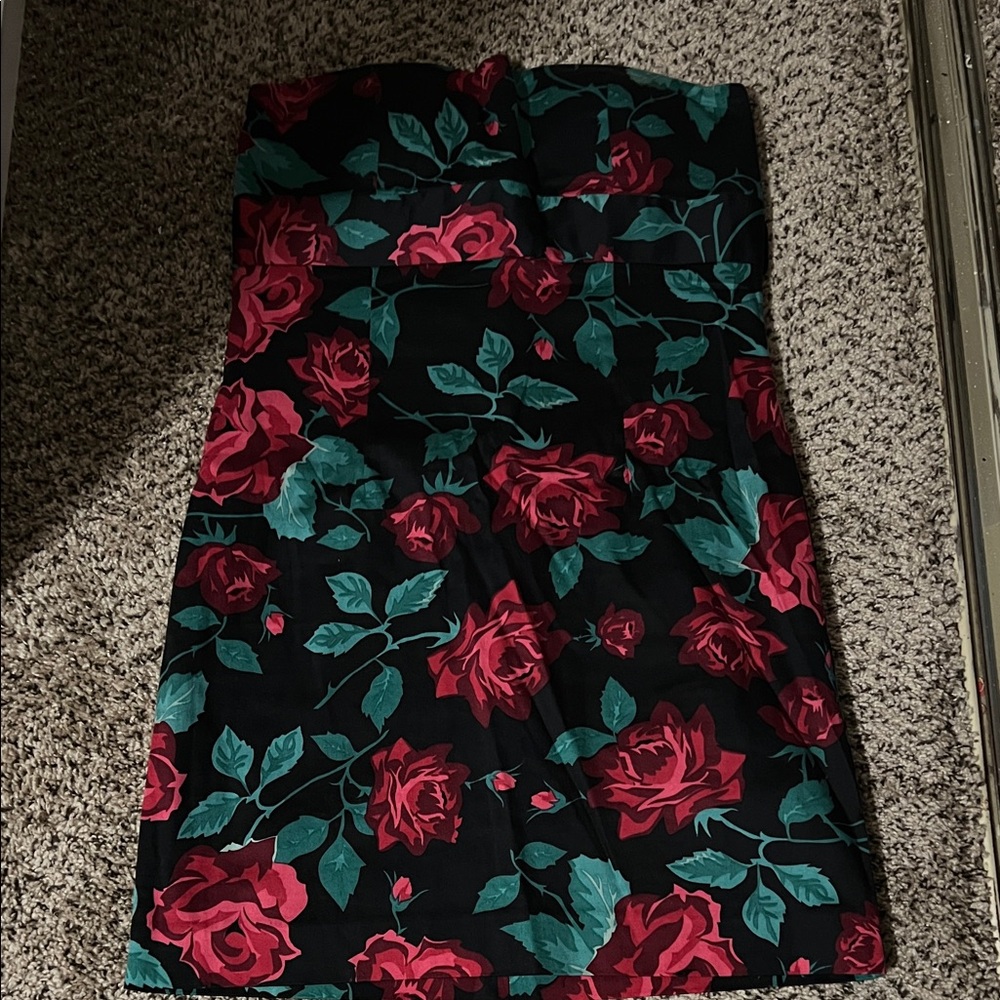Floral Strapless Dress